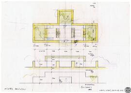 [Residence in Santa Fe] Winter pavilion. Plan, elevation, section