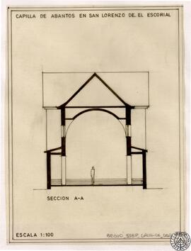Capilla de Abantos en San Lorenzo del Escorial. Sección A-A