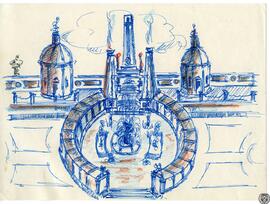 [Ejercicio de diseño para acceso monumental. Perspectiva]