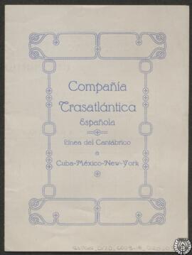Compañía Trasatlántica Española. Línea del Cantábrico a Cuba-México-New York. Vapor-correo "...