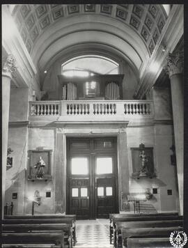 [Restauración y reforma del Oratorio del Caballero de Gracia, Madrid. Vista del coro, con el prim...