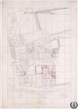Plano de las transformaciones borbónicas del Real Sitio del Buen Retiro, 1769 [La presencia del palacio del Buen Retiro ante su soporte más cercano]