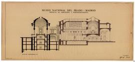 Museo Nacional del Prado. Proyecto de ampliación y acondicionamiento. Sección transversal E-E