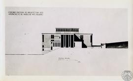 Concurso Nacional de Arquitectura 1933. Anteproyecto de Museo de Arte Moderno. Fachada principal