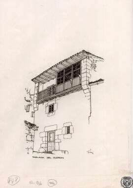Casa con corredor. Tablada del Rudrón, Tubilla del Agua, Burgos. Dibujo del natural