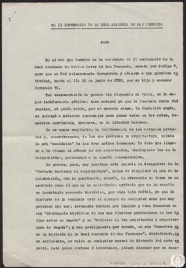 El II centenario de la Real Academia de San Fernando