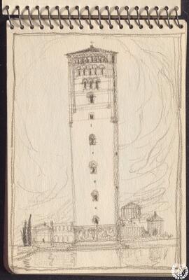 [Cuaderno 1. Vista de torre frente a lago]