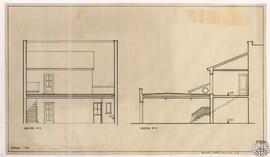 Sección A-A. Sección B-B [Ampliación de la capilla en el Pinar de Abantos en San Lorenzo del Esco...