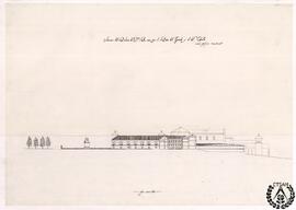 Sección del palacio del Buen Retiro por el Patio del Guindo y del Caballo [Estructura formal del palacio del Buen Retiro]