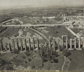 Mérida (Badajoz). El acueducto de los Milagros parcialmente restaurado