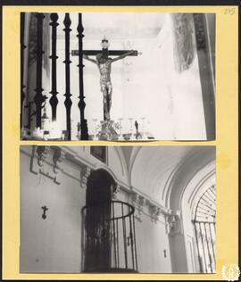Ermita del Santo Cristo de los Doctrinos en Alcalá de Henares [Talla del Cristo; detalle de la bó...