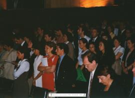 [1996. Acto Académico. Entrega de Diplomas a la XIV Promoción de Licenciados en Educación Física. Invitados-Egresados. Imágenes 1996-030; 1996-033 a 1996-035; 1996-037; 1996-040]