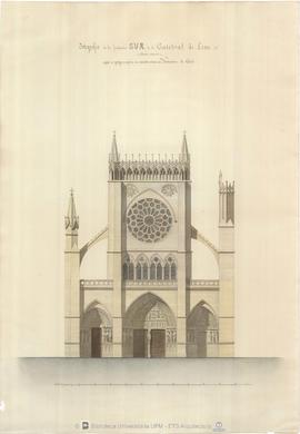 Ortografía de la fachada sur de la catedral de León (brazo crucero): según se propone para su rec...