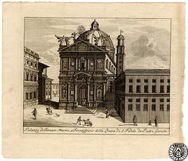 Palazzo di Tomaso Marini, e Frontispicio della Chiesa di S. Fedele de Padri Gesuiti