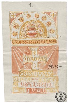 Diseño para el "Catálogo de la Congregación de las Madres Cristianas de Madrid. 1901"